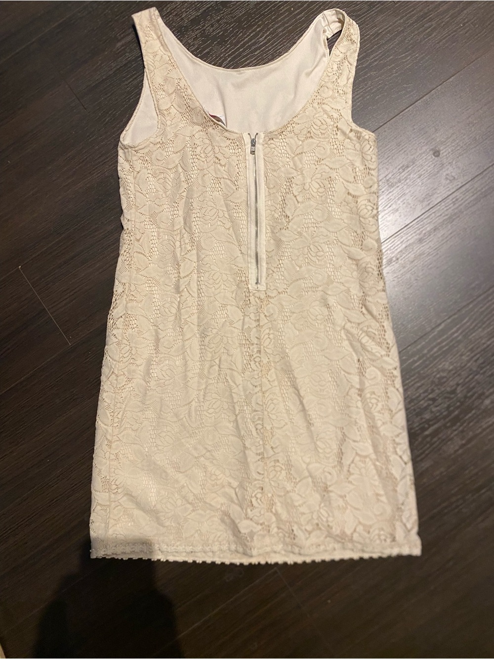 Candie's Floral Off-White Medium Laced Dress